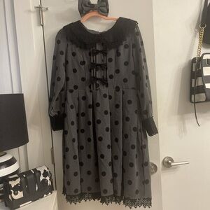 Baroque - Dolly Polka Dots OP in Grey x Black